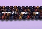 CTE2222 15.5 inches 12mm round colorful tiger eye gemstone beads