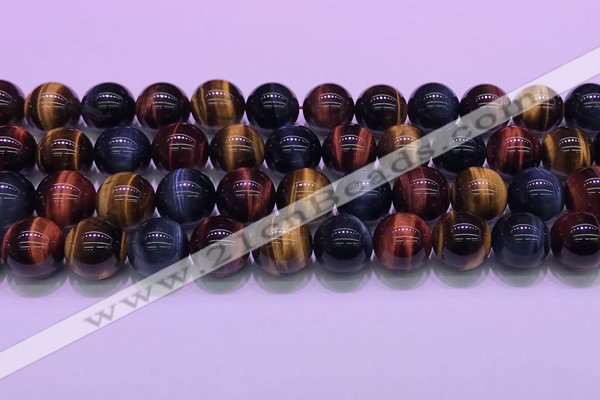 CTE2222 15.5 inches 12mm round colorful tiger eye gemstone beads