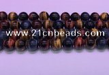 CTE2223 15.5 inches 14mm round colorful tiger eye gemstone beads