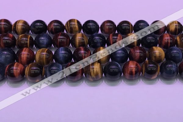 CTE2223 15.5 inches 14mm round colorful tiger eye gemstone beads