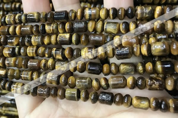 CTE2243 15.5 inches 4*6mm rondelle & 6*8mm tube yellow tiger eye beads
