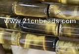 CTE2246 15.5 inches 5*14mm tube yellow tiger eye beads wholesale