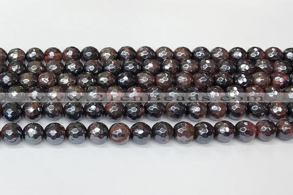 CTE2281 15 inches 8mm faceted round AB-color red tiger eye beads