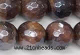 CTE2282 15 inches 10mm faceted round AB-color red tiger eye beads