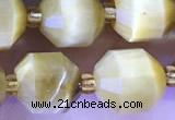 CTE2295 15 inches 9*10mm faceted golden tiger eye beads
