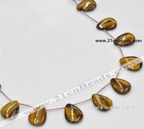 CTE23 20*28mm flat teardrop yellow tiger eye beads Wholesale