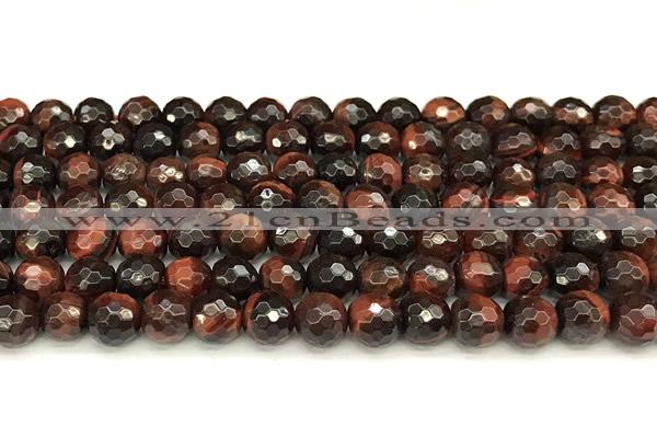 CTE2320 15 inches 6mm faceted round red tiger eye beads