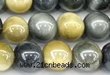 CTE2372 15 inches 6mm round AB-color golden & blue tiger eye beads