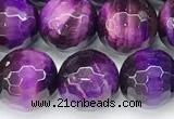 CTE2421 15 inches 10mm faceted round purple tiger eye beads