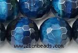 CTE2432 15 inches 12mm facted round blue tiger eye beads