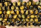 CTE2465 15 inches 10mm faceted round yellow tiger eye beads wholesale