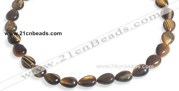 CTE27 12*16mm flat teardrop yellow tiger eye beads Wholesale