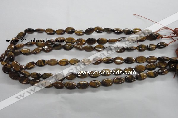 CTE301 15.5 inches 8*12mm oval yellow tiger eye gemstone beads