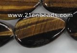 CTE308 15.5 inches 22*34mm flat teardrop yellow tiger eye gemstone beads