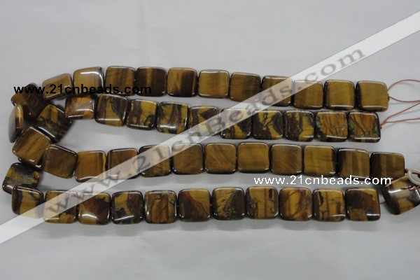 CTE309 15.5 inches 16*16mm square yellow tiger eye gemstone beads