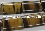 CTE312 15.5 inches 18*25mm flat tube yellow tiger eye gemstone beads