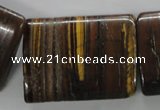 CTE313 15.5 inches 30*40mm flat tube yellow tiger eye gemstone beads