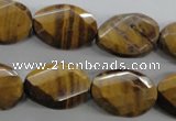 CTE321 15.5 inches 15*20mm twisted & faceted oval yellow tiger eye beads