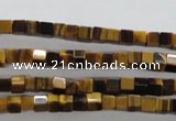 CTE326 15.5 inches 4*4mm cube yellow tiger eye gemstone beads