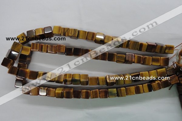 CTE327 15.5 inches 10*10mm cube yellow tiger eye gemstone beads