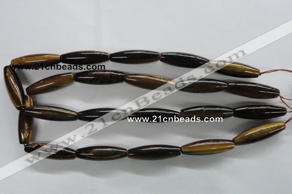 CTE331 15.5 inches 10*35mm rice yellow tiger eye gemstone beads