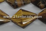 CTE333 15.5 inches 22*30mm pyramid yellow tiger eye gemstone beads