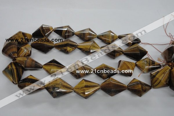 CTE333 15.5 inches 22*30mm pyramid yellow tiger eye gemstone beads