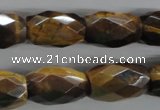 CTE334 15.5 inches 13*20mm faceted drum yellow tiger eye gemstone beads