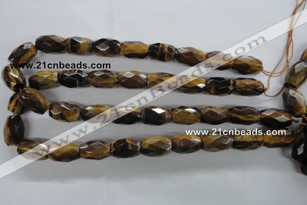 CTE334 15.5 inches 13*20mm faceted drum yellow tiger eye gemstone beads