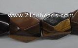 CTE335 10*18mm – 18*22mm faceted nuggets yellow tiger eye gemstone beads