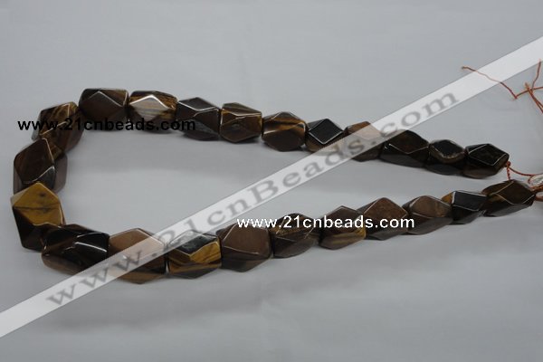 CTE335 10*18mm – 18*22mm faceted nuggets yellow tiger eye gemstone beads