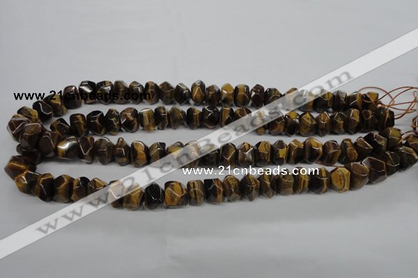 CTE336 15.5 inches 8*12mm faceted nuggets yellow tiger eye gemstone beads