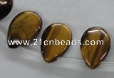 CTE338 Top-drilled 13*18mm flat teardrop yellow tiger eye gemstone beads