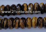 CTE403 15.5 inches 8*14mm faceted rondelle yellow tiger eye beads