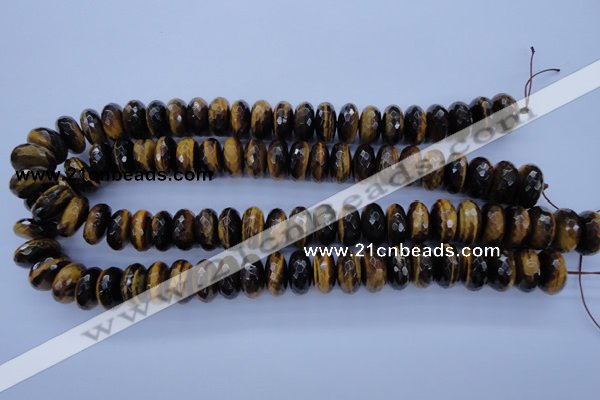 CTE404 15.5 inches 8*16mm faceted rondelle yellow tiger eye beads