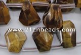 CTE409 Top-drilled 13*14mm faceted trapezoid yellow tiger eye beads