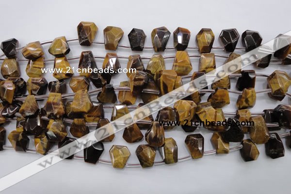 CTE409 Top-drilled 13*14mm faceted trapezoid yellow tiger eye beads