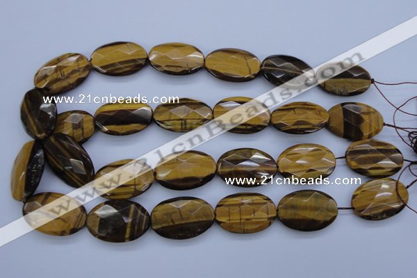 CTE432 15.5 inches 20*30mm faceted oval yellow tiger eye beads