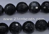 CTE445 15.5 inches 14mm faceted round blue tiger eye beads