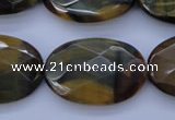 CTE450 15.5 inches 20*30mm faceted oval blue tiger eye beads