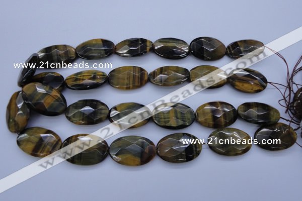 CTE450 15.5 inches 20*30mm faceted oval blue tiger eye beads