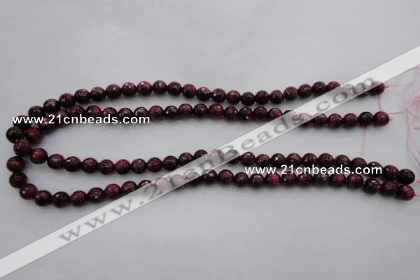 CTE472 15.5 inches 8mm faceted round red tiger eye beads wholesale