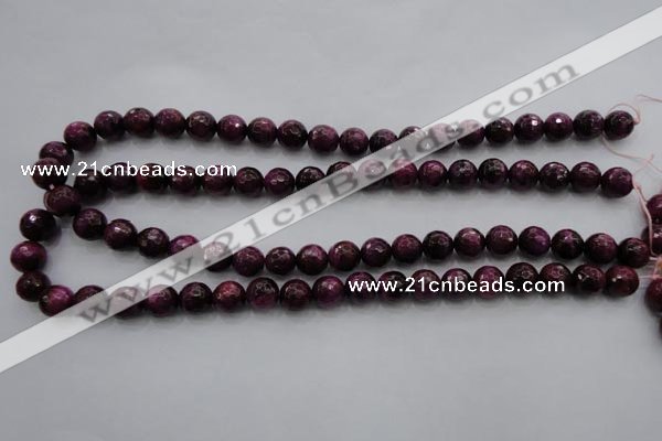 CTE473 15.5 inches 10mm faceted round red tiger eye beads wholesale