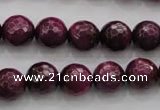 CTE474 15.5 inches 12mm faceted round red tiger eye beads wholesale