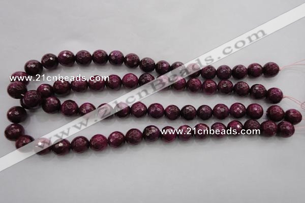 CTE474 15.5 inches 12mm faceted round red tiger eye beads wholesale