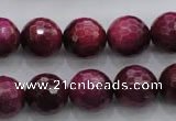 CTE475 15.5 inches 14mm faceted round red tiger eye beads wholesale