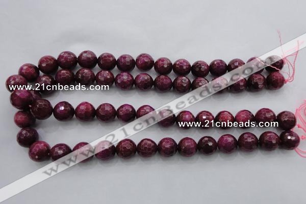 CTE475 15.5 inches 14mm faceted round red tiger eye beads wholesale