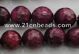 CTE476 15.5 inches 16mm faceted round red tiger eye beads wholesale