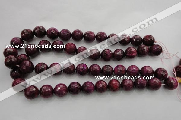 CTE476 15.5 inches 16mm faceted round red tiger eye beads wholesale