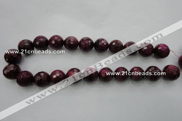 CTE477 15.5 inches 18mm faceted round red tiger eye beads wholesale